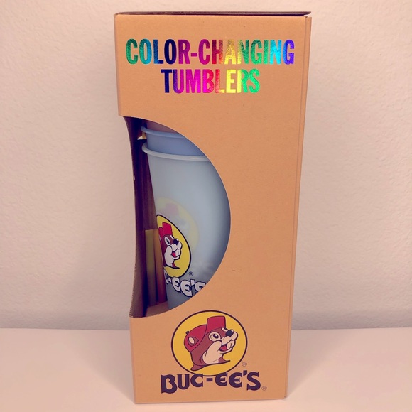 Buc-ee’s 5 Cups Color Changing Tumbler Cups W/ Lids & Straw Limited Edition - Picture 2 of 4